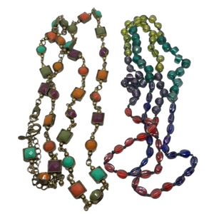 Curated bundle Premier Designs and Vintage Glass Necklace Lot 2 Layered Look